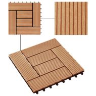 22 бр декинг плочки, 30x30 см, 2 кв.м., WPC, тиков цвят