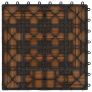 22 бр декинг плочки, 30x30 см, 2 кв.м., WPC, тиков цвят
