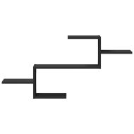 Стенен рафт, черен, 104x15x49 см, инженерно дърво