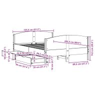 Рамка за легло без матрак, 150x200 см, масивна чамова дървесина
