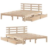 Рамка за легло, с чекмеджета, без матрак, 140x190 см