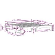 Рамка за легло без матрак 200x200 см масивна чамова дървесина