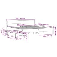 Рамка за легло без матрак 200x200 см масивна чамова дървесина