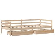 Легло с чекмеджета, без матрак, 90x200 см, масивно дърво