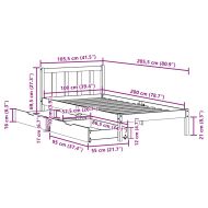Рамка за легло без матрак, 100x200 см, бор масив