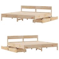 Рамка за легло без матрак, 180x200 см, масивна чамова дървесина