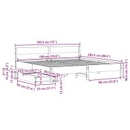 Рамка за легло без матрак, 180x200 см, масивна чамова дървесина