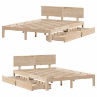 Рамка за легло, с чекмеджета, без матрак, 140x190 см