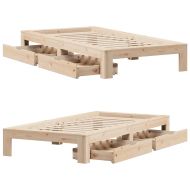 Рамка за легло без матрак, 90x200 см, масивна чамова дървесина