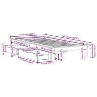 Рамка за легло без матрак, 90x200 см, масивна чамова дървесина