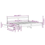 Рамка за легло без матрак 200x200 см масивна чамова дървесина