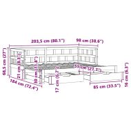 Дневно легло с уширение и чекмеджета без матрак 90x200 см
