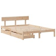 Рамка за легло без матрак, 150x200 см, масивна чамова дървесина