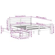 Рамка за легло без матрак, 150x200 см, масивна чамова дървесина