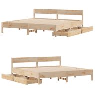 Рамка за легло без матрак, 160x200 см, масивна чамова дървесина