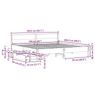 Рамка за легло без матрак, 160x200 см, масивна чамова дървесина