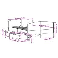 Рамка за легло без матрак, 140x200 см, масивна чамова дървесина