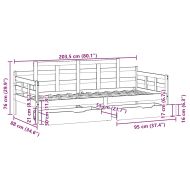 Легло с чекмеджета, без матрак, 80x200 см, масивно дърво