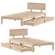 Рамка за легло, с чекмеджета, без матрак, 90x190 см