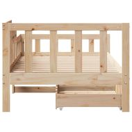 Легло с чекмеджета, без матрак, 80x200 см, масивно дърво