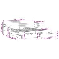 Дневно легло с уширение и чекмеджета, без матрак, 80x200 см