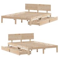 Рамка за легло, с чекмеджета, без матрак, 120x190 см