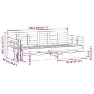 Легло с чекмеджета, без матрак, 90x200 см, масивно дърво