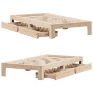 Рамка за легло без матрак, 100x200 см, бор масив
