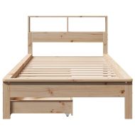 Легло с рафтове за книги, без матрак, 90x200 см, бор масив