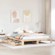 Рамка за легло без матрак, 180x200 см, масивна чамова дървесина