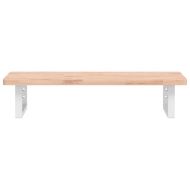 Стенен рафт за мивка, стомана и масивно дърво бук