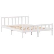 Рамка за легло без матрак, бял, 160x200 см, бор масив