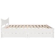 Рамка за легло с чекмеджета, бяла, бор масив, 180x200 cм