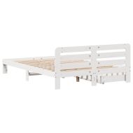 Рамка за легло без матрак, бял, 160x200 см, бор масив