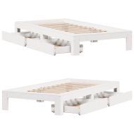 Рамка за легло без матрак, бял, 100x200 см, бор масив