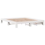 Рамка за легло без матрак, бял, 180x200 см, бор масив