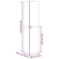 Висок шкаф, бетонно сив, 40x42,5x185 см, инженерно дърво