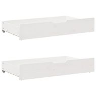 Легло с чекмеджета, без матрак, бяло, 90x200 см, масивно дърво