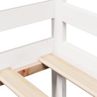 Легло с чекмеджета, без матрак, бяло, 90x200 см, масивно дърво