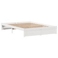 Рамка за легло без матрак, бял, 140x190 см, бор масив