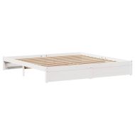 Рамка за легло без матрак, бял, 180x200 см, бор масив