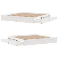 Рамка за легло без матрак, бял, 180x200 см, бор масив