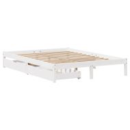 Рамка за легло без матрак, бял, 140x200 см, бор масив
