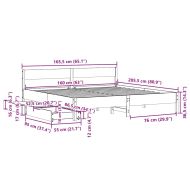 Рамка за легло без матрак, бял, 160x200 см, бор масив