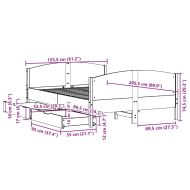 Рамка за легло без матрак, бял, 150x200 см, бор масив