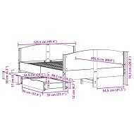 Рамка за легло без матрак, бял, 120x200 см, бор масив