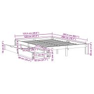 Рамка за легло, с чекмеджета, без матрак, бяла, 120x200 см