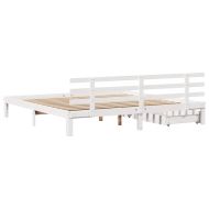 Рамка за легло, с чекмеджета, без матрак, бяла, 180x200 см