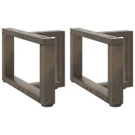 Крака за масичка за кафе, Т-образни, 2 бр., черни, 40x25x(30-31) см, стомана