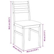 Трапезни столове с възглавници 2 бр Бяла масивна дървесина гума